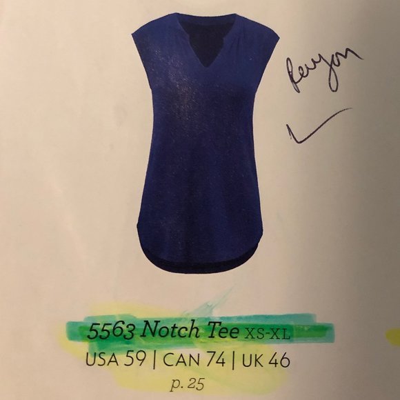 CAbi Notch Tee In Cobalt Style Number 5563 - Picture 4 of 5